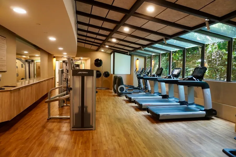 Comprehensive gym with cardio and weight equipment